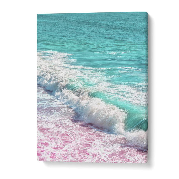 surreal painting - WAVES CRASHING IN PINK AND BLUE by Asianmonk