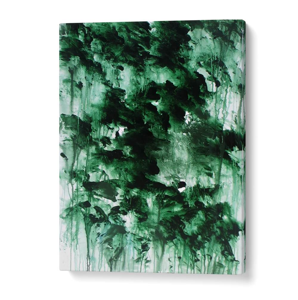 Elegant ABSTRACT DESIGN VIII, ABSTRACT PAINTINGS features rich green tones, perfect for modern home decor enhancement.