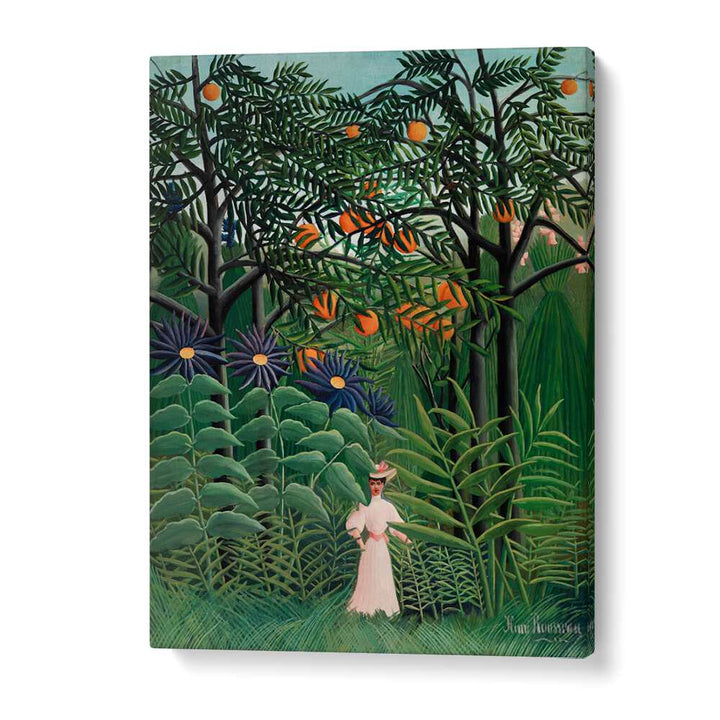 WOMAN WALKING IN AN EXOTIC FOREST (1905) , VINTAGE PAINTINGS