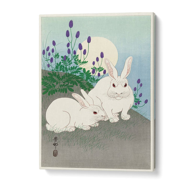 RABBITS AT FULL MOON (1920 - 1930) , JAPANESE PAINTINGS , JAPANESE ART PRINTS