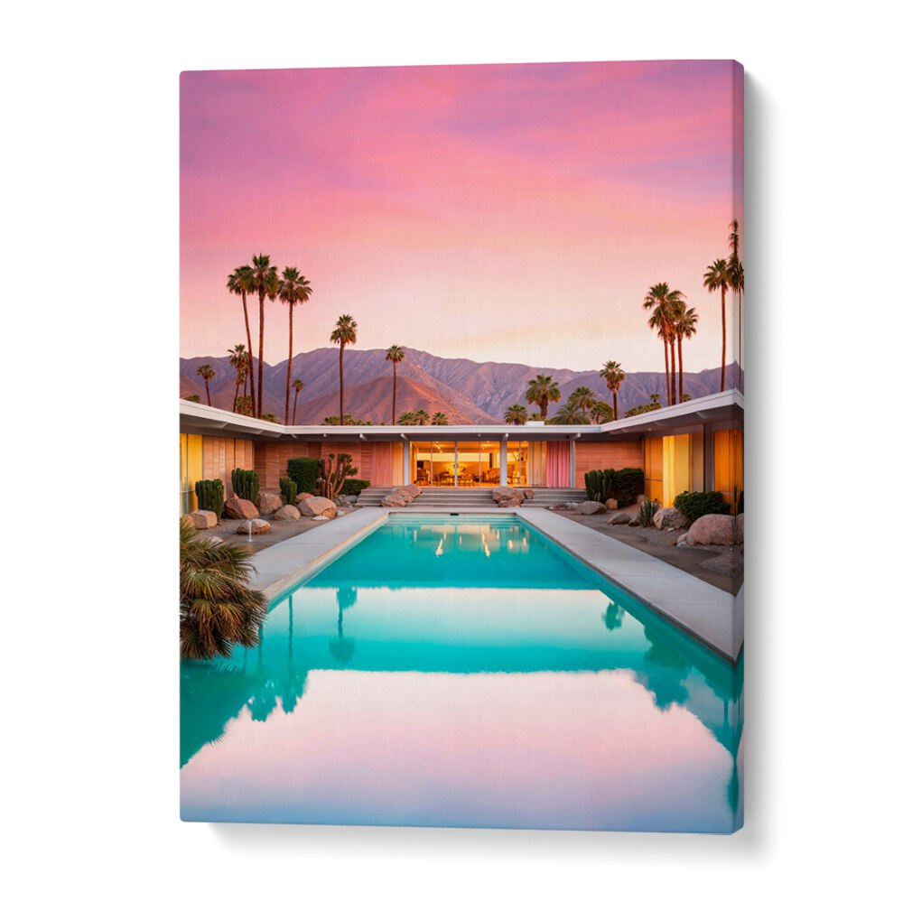 Stunning MID-CENTURY POOL, BEACH PAINTINGS by Philippe Hugonnard, perfect for elevating outdoor spaces.