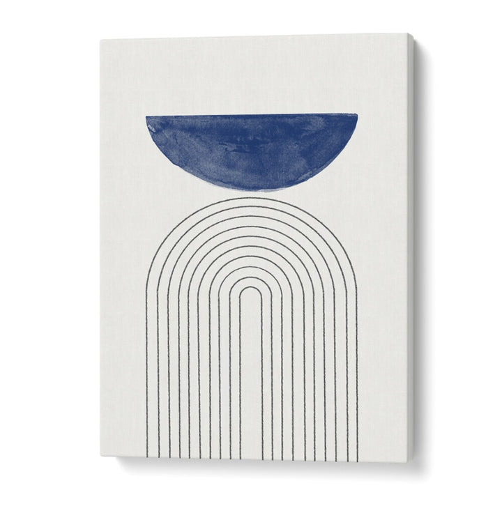 Contemporary BLUE MOON NO3., GEOMETRIC ART PRINTS featuring bold blue shapes and elegant lines for modern decor.