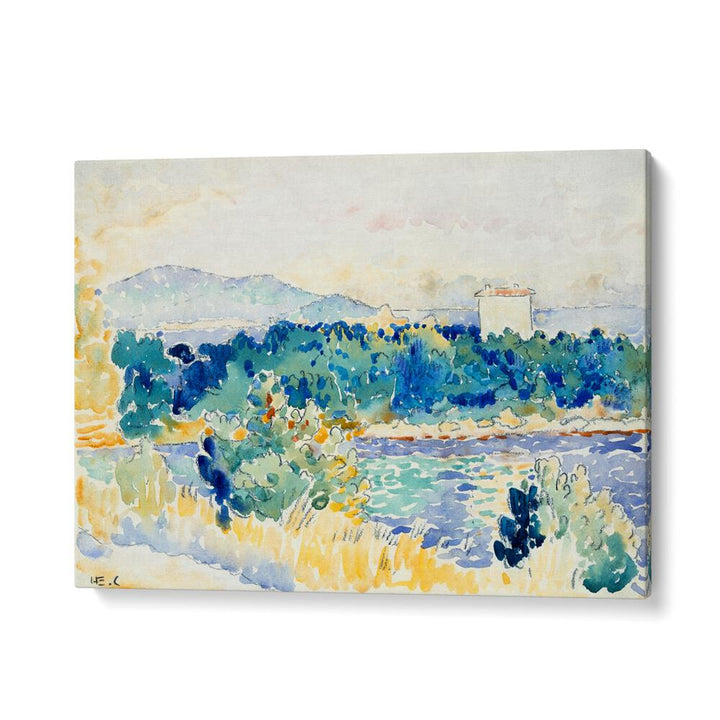 MEDITERRANEAN LANDSCAPE WITH A WHITE HOUSE (1900–1905) , VINTAGE PAINTINGS