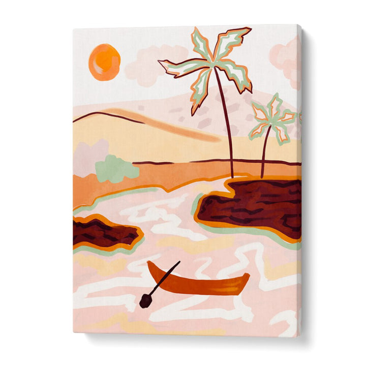 Colorful landscape painting titled "COTTON CANDY SKIES , LANDSCAPE PAINTINGS," perfect for whimsical home décor.