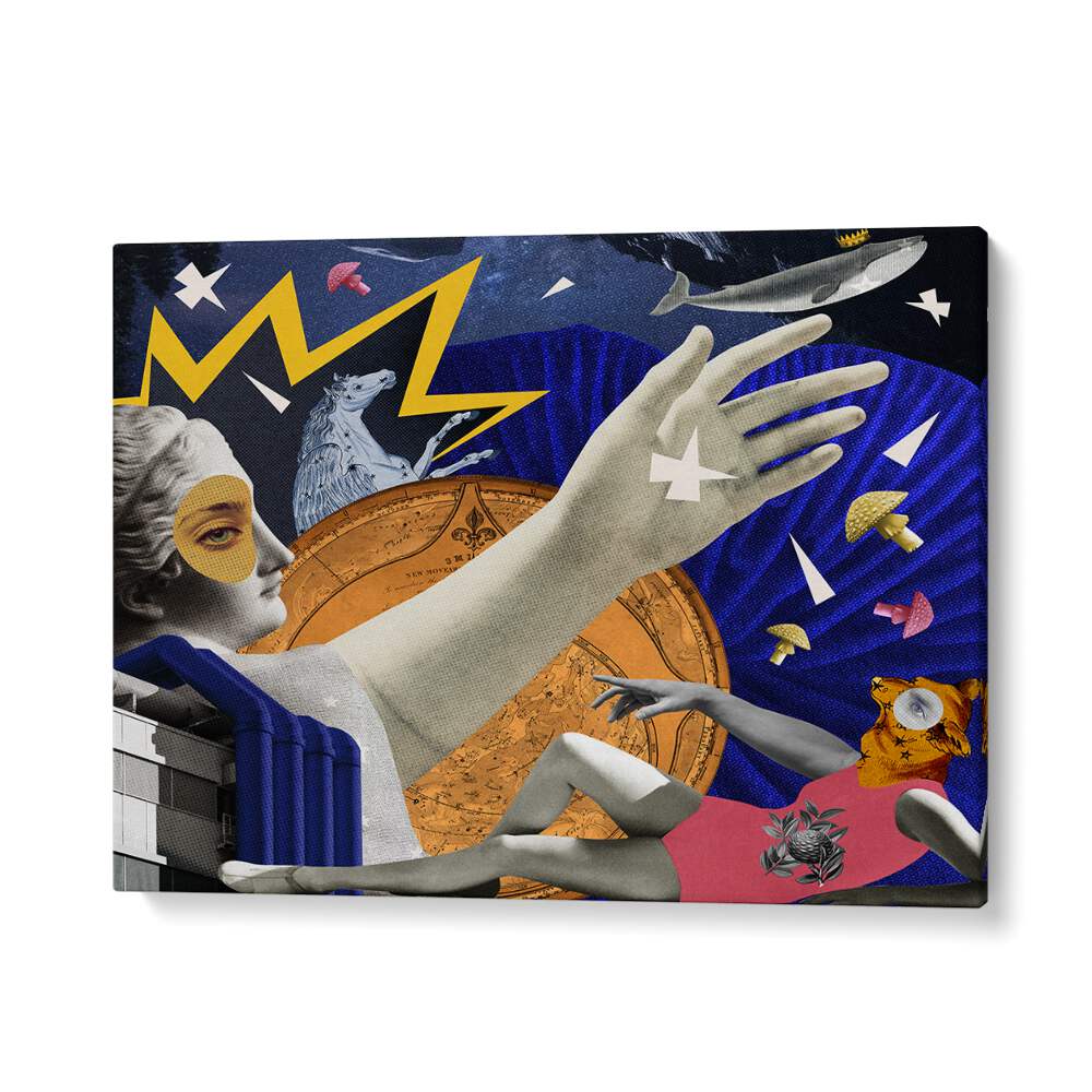 Vibrant SPACE QUEEN, SURREAL ART PRINTS blending celestial themes and modern design for stunning decor.