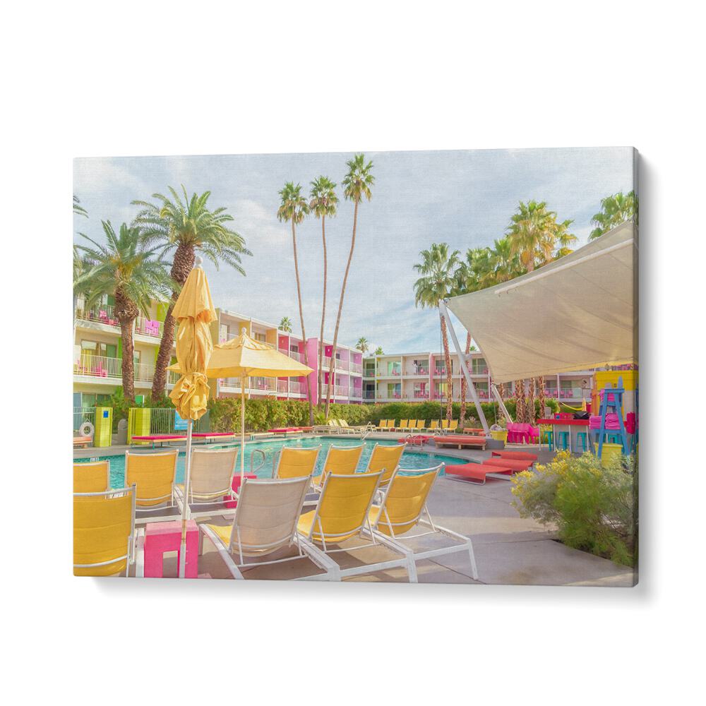 ABSTRACT painting - POOLSIDE AT THE SAGUARO HOTEL - PALM SPRINGS by Asianmonk