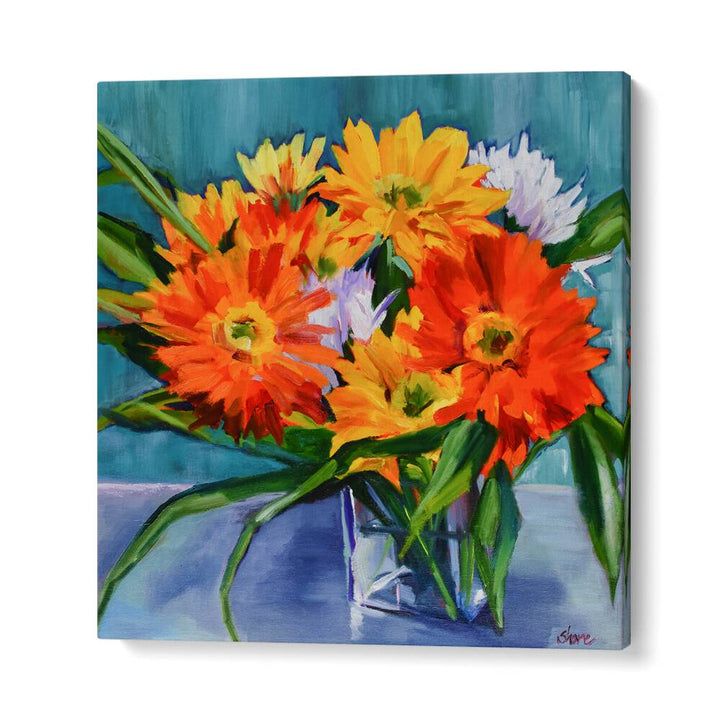 FLOWERS IN VASE , FLORAL FLOWER PAINTINGS