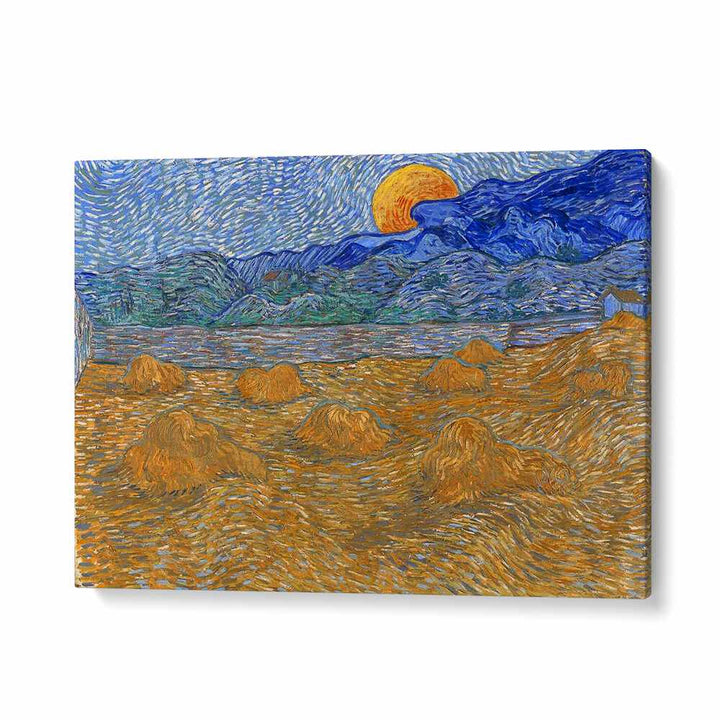 VAN GOGH'S WHEAT SHEAVES & RISING MOON (1889), VINTAGE PAINTINGS