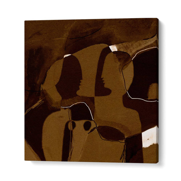 BECOMING II, ABSTRACT PAINTINGS features a captivating blend of abstraction in rich brown tones, perfect for contemporary art lovers.