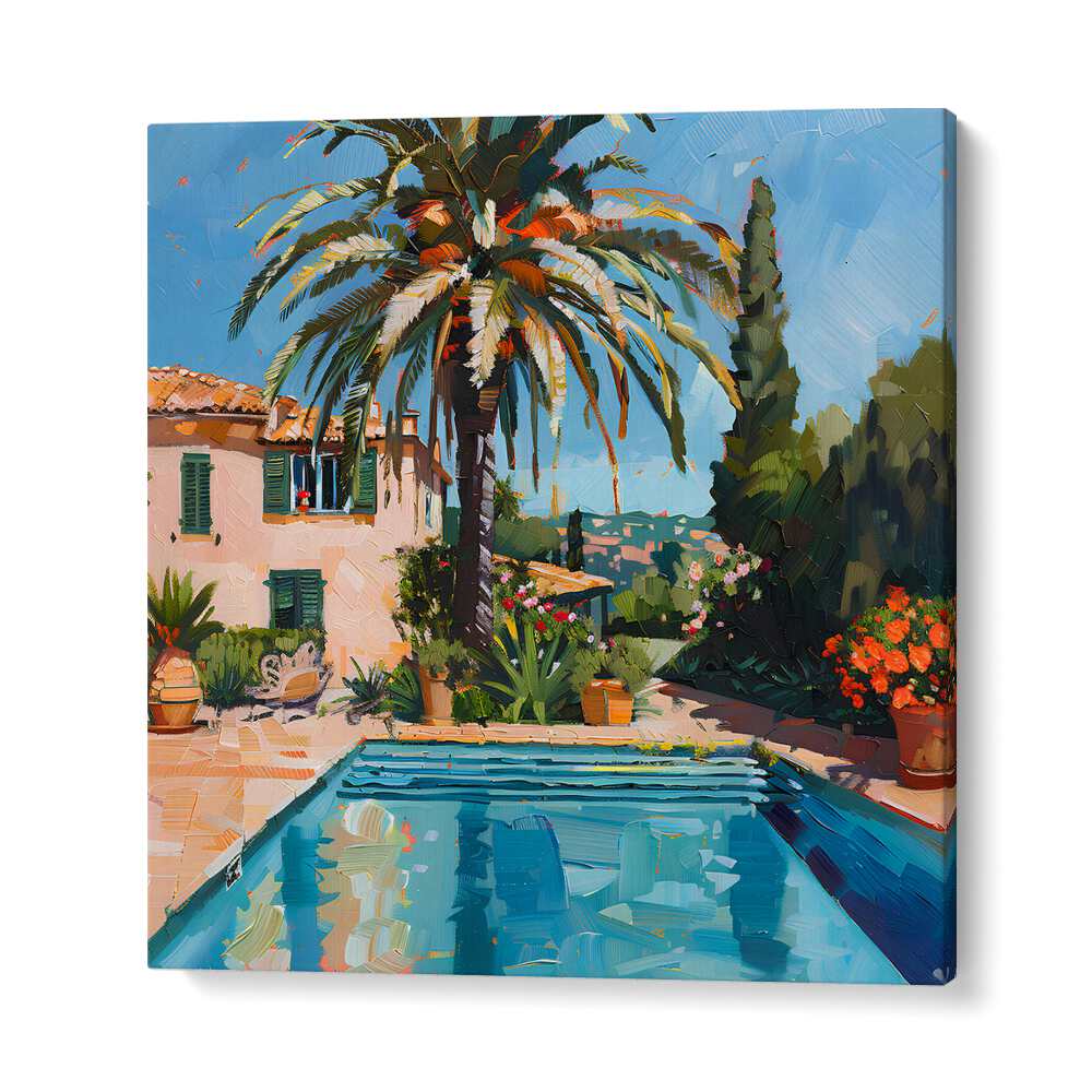 Vibrant scene of the HOUSE BY THE POOL MALLORCA II, showcasing luxury living and relaxation by the poolside.