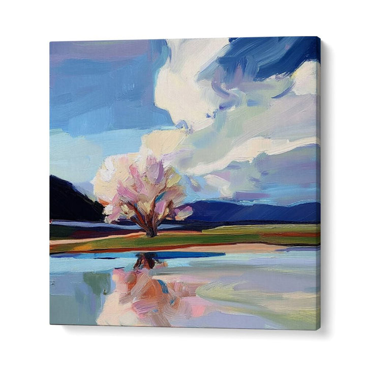 Vibrant TREE BY THE BEACH artwork captures serene coastal beauty, perfect for enhancing your home decor.