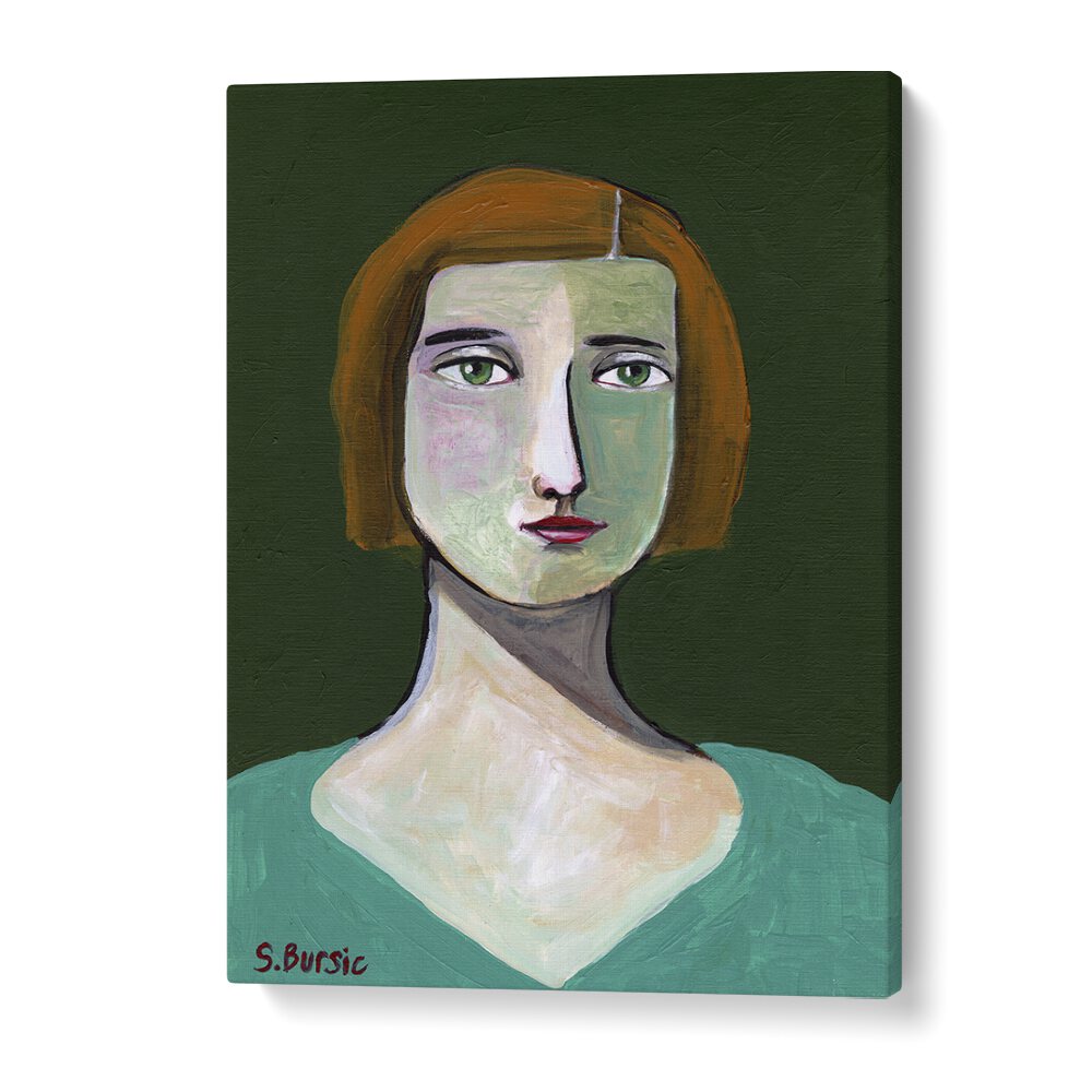 Vintage painting - GREEN LADY by Asianmonk