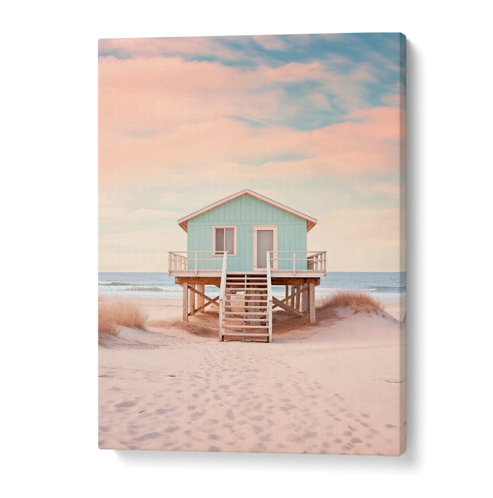 Serene PACIFIC SUNSET BEACH , BEACH PAINTINGS capturing golden hues and gentle waves, perfect for home decor.