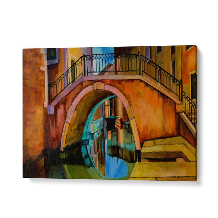 VENETIAN BRIDGE , LANDSCAPE PAINTINGS
