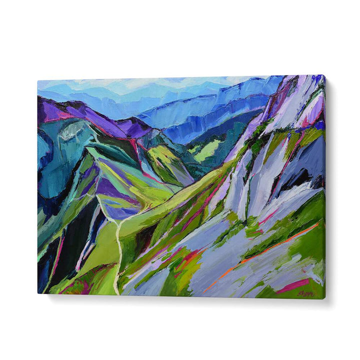 ALPINE TRAIL , LANDSCAPE PAINTINGS