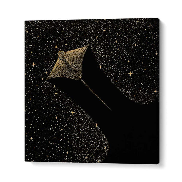 STARRY ORNATE EAGLE RAY DARK GOLD VERSION BY ALIRIZA ÇAKIR SURREAL PAINTINGS, SURREAL ART