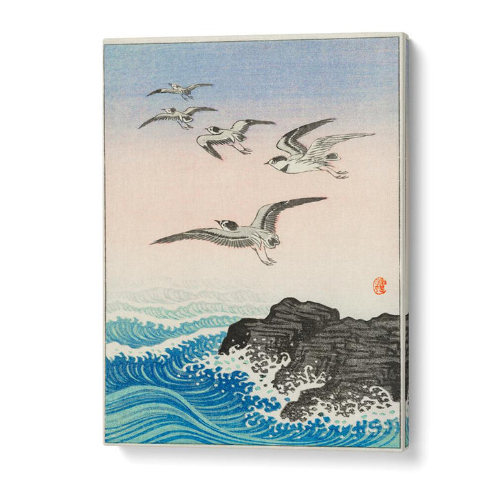 FIVE SEAGULLS ABOVE THE SEA (1900 - 1945)  , JAPANESE PAINTINGS , JAPANESE ART PRINTS