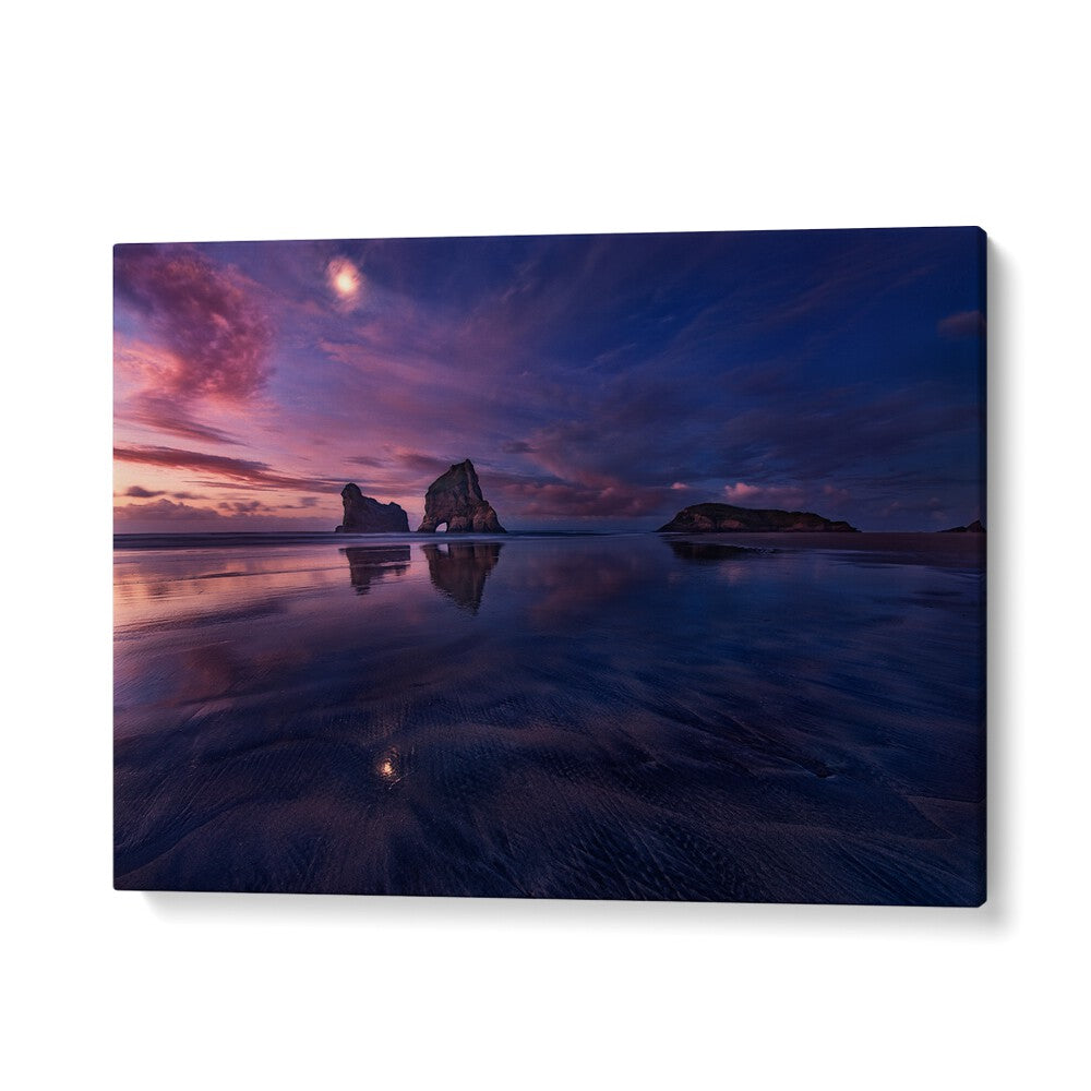 Stunning GOLDEN BAY WHEN NIGHT FALLS, PHOTOGRAPHY PRINTS capture twilight's beauty, perfect for transforming your space.