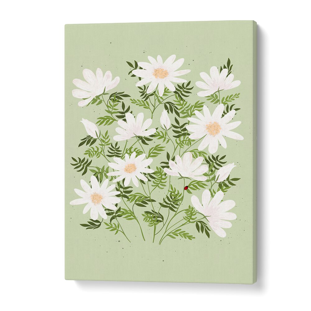 Bright and cheerful LADYBUG FLOWERS, FLORAL FLOWER PAINTINGS bring nature's beauty to your home decor.