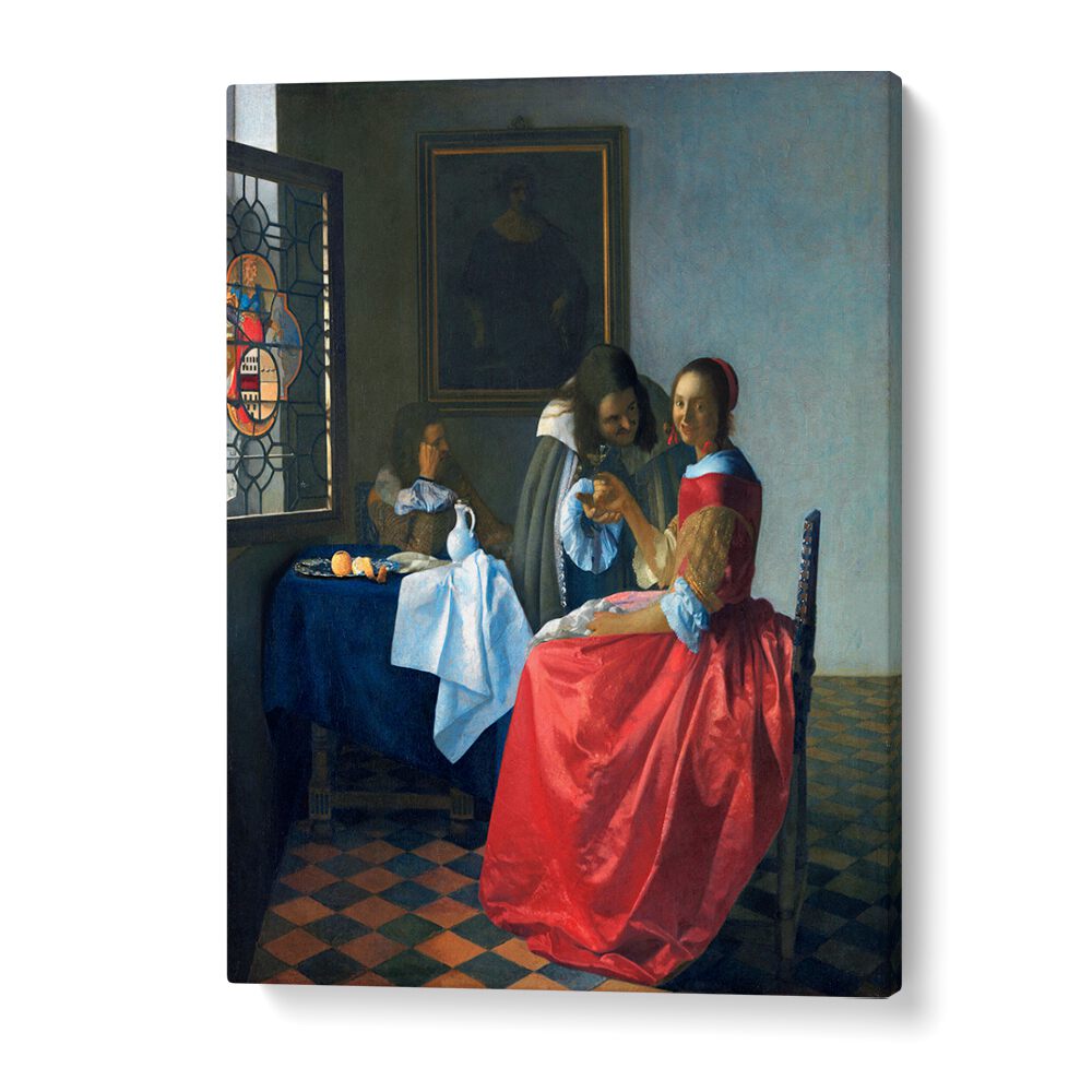 THE GIRL WITH GLASS , VINTAGE PAINTINGS – Asianmonk