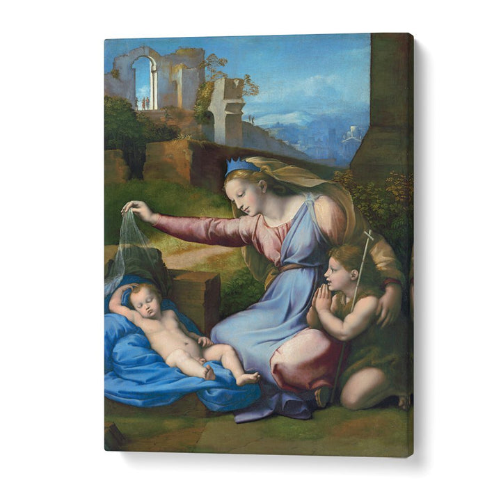 MADONNA WITH THE BLUE DIADEM (1510-1512) BY RAPHAEL RAFFAELLO , VINTAGE PAINTINGS