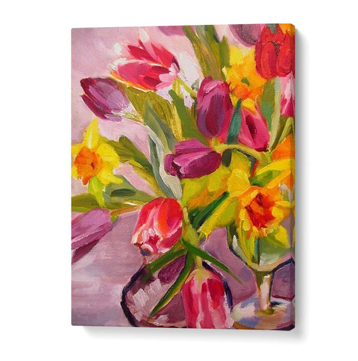 SPRING FLOWERS I , FLORAL FLOWER PAINTINGS