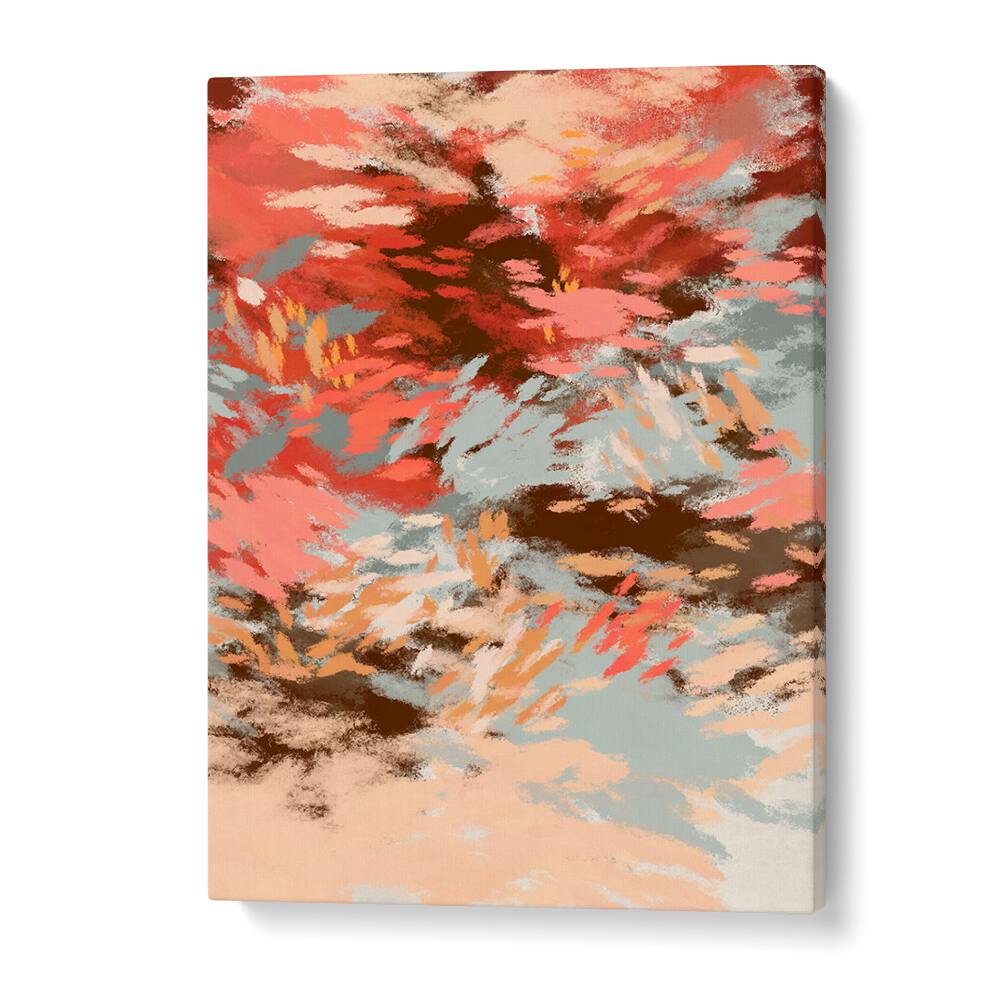 Vibrant hues of red and orange embody AUTUMN SHADOWS I, ABSTRACT PAINTINGS, perfect for seasonal decor elegance.