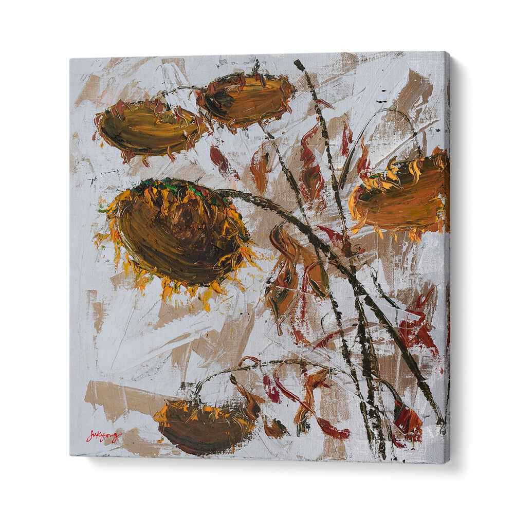 Vibrant SUN FLOWER CANVAS II, FLORAL FLOWER PAINTINGS, perfect for adding a lively touch to your decor.