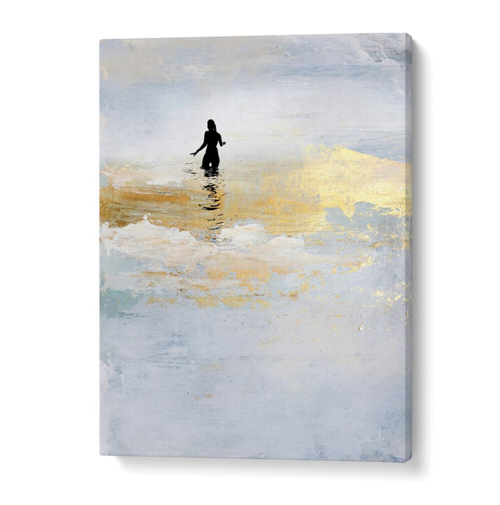 Elevate your space with SUN DIP, ABSTRACT PAINTINGS showcasing vibrant colors and a serene silhouette.