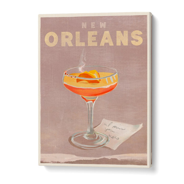 NEW ORLEANS COCKTAIL TRAVEL POSTER BY THE WHISKEY GINGER , BAR POSTERS , BAR ART PRINTS