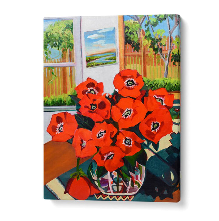 POPPIES III , FLORAL FLOWER PAINTINGS