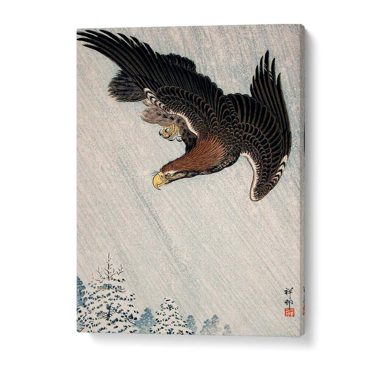 EAGLE FLYING IN SNOW (1933) , JAPANESE PAINTINGS , JAPANESE ART PRINTS