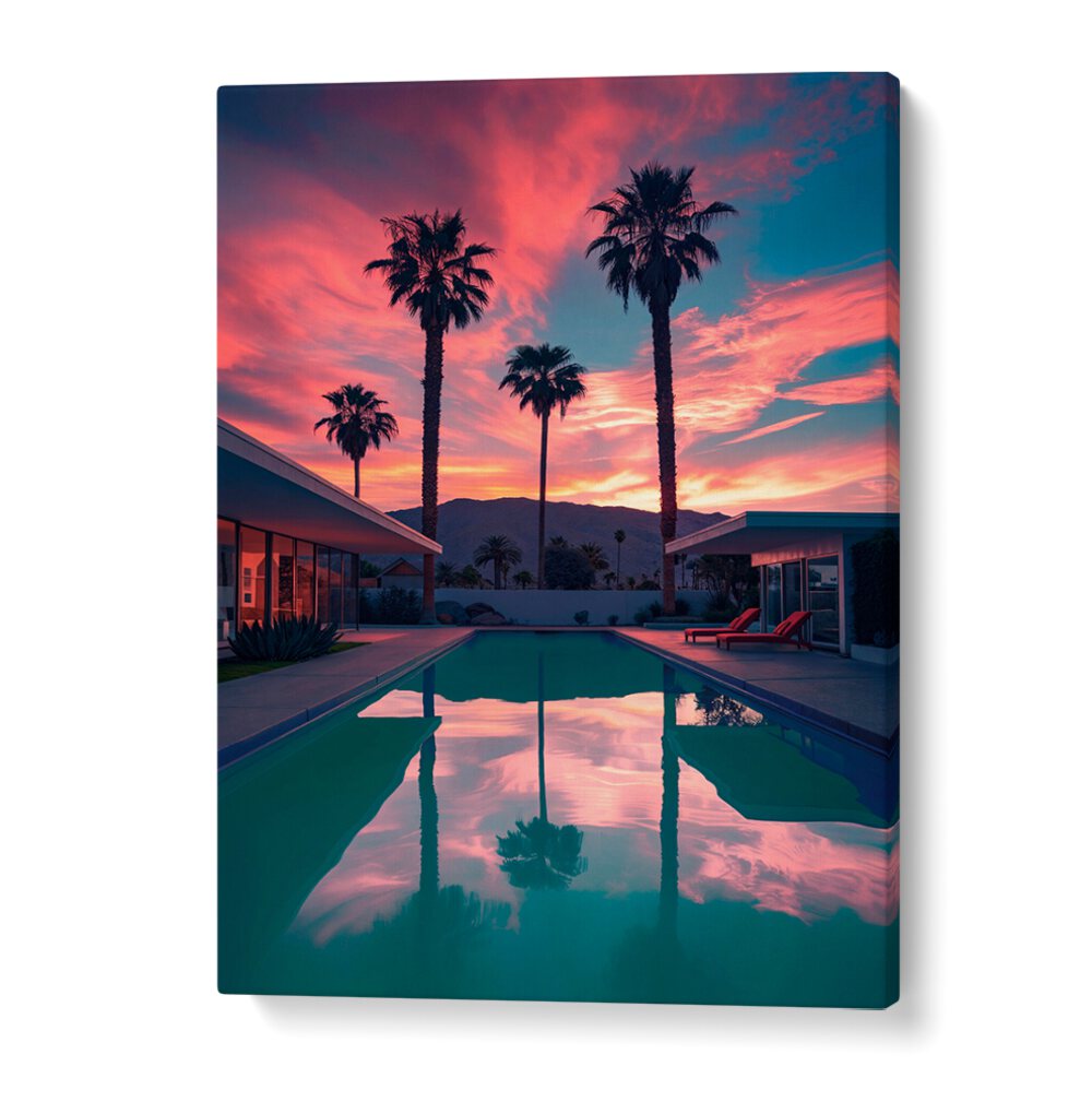 Stunning FALLING OF THE NIGHT II, BEACH PAINTINGS artwork by Philippe Hugonnard, capturing twilight's enchanting allure.