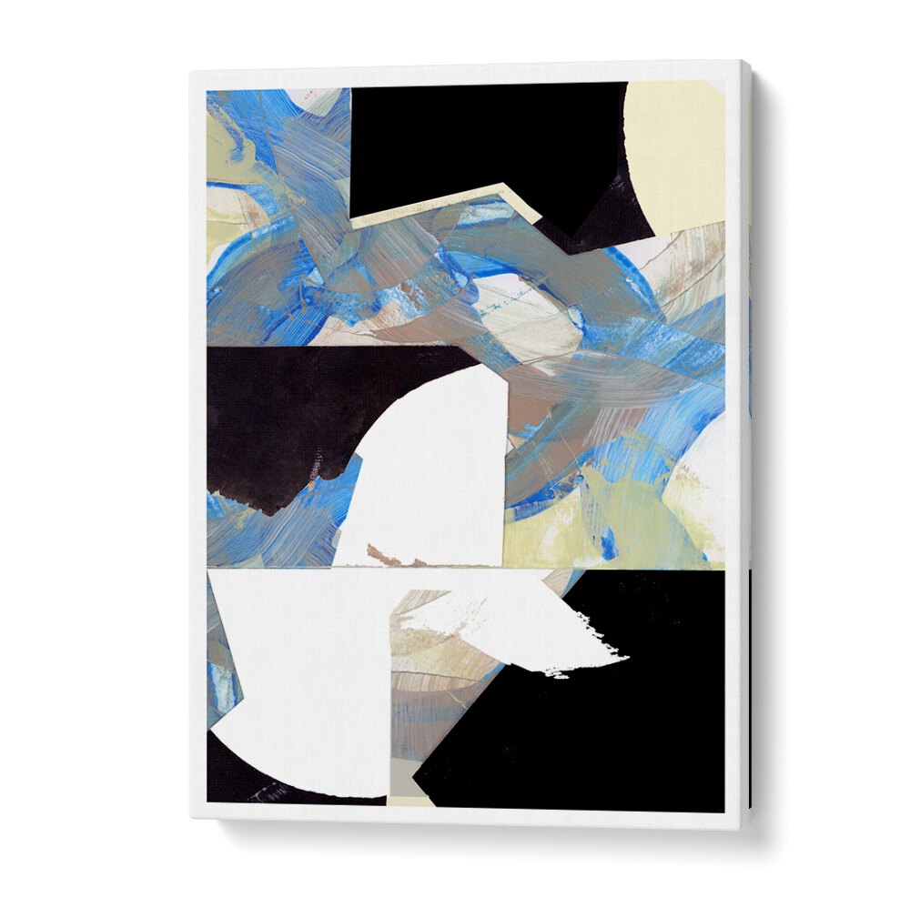 Stunning BLUE NEUTRAL BEIGE III, ABSTRACT PAINTINGS featuring modern art in soothing tones for elegant living spaces.