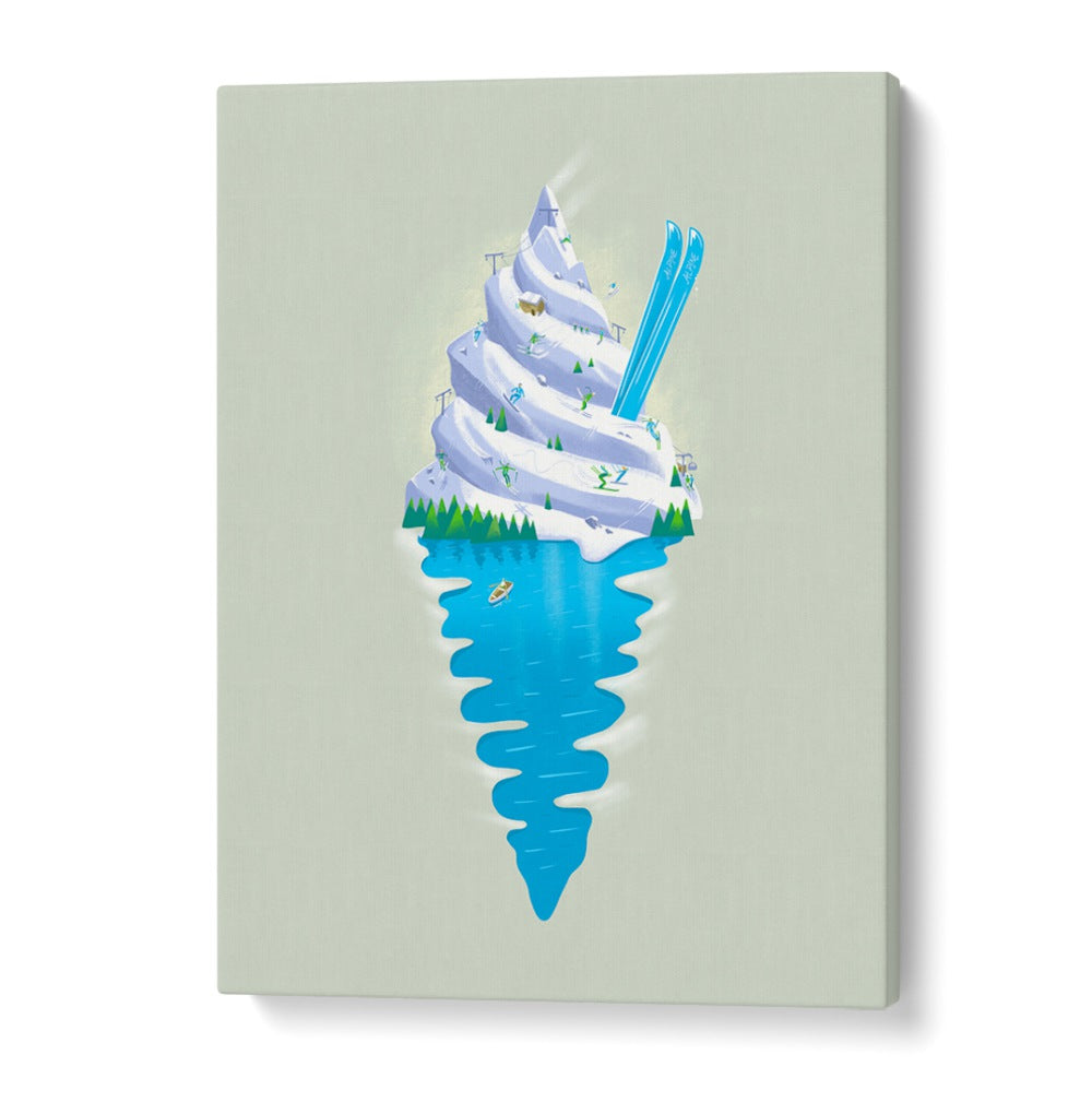 Colorful artwork of SKU SUNDAE, BAR showcasing a whimsical dessert scene, perfect for enhancing your cafe decor.