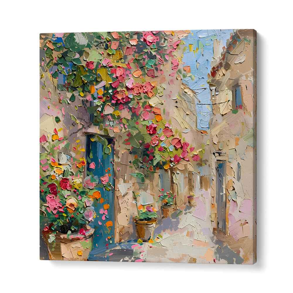 Vibrant colors and lifelike designs define the STREET OF FLOWERS, a stunning floral decor piece for your home.