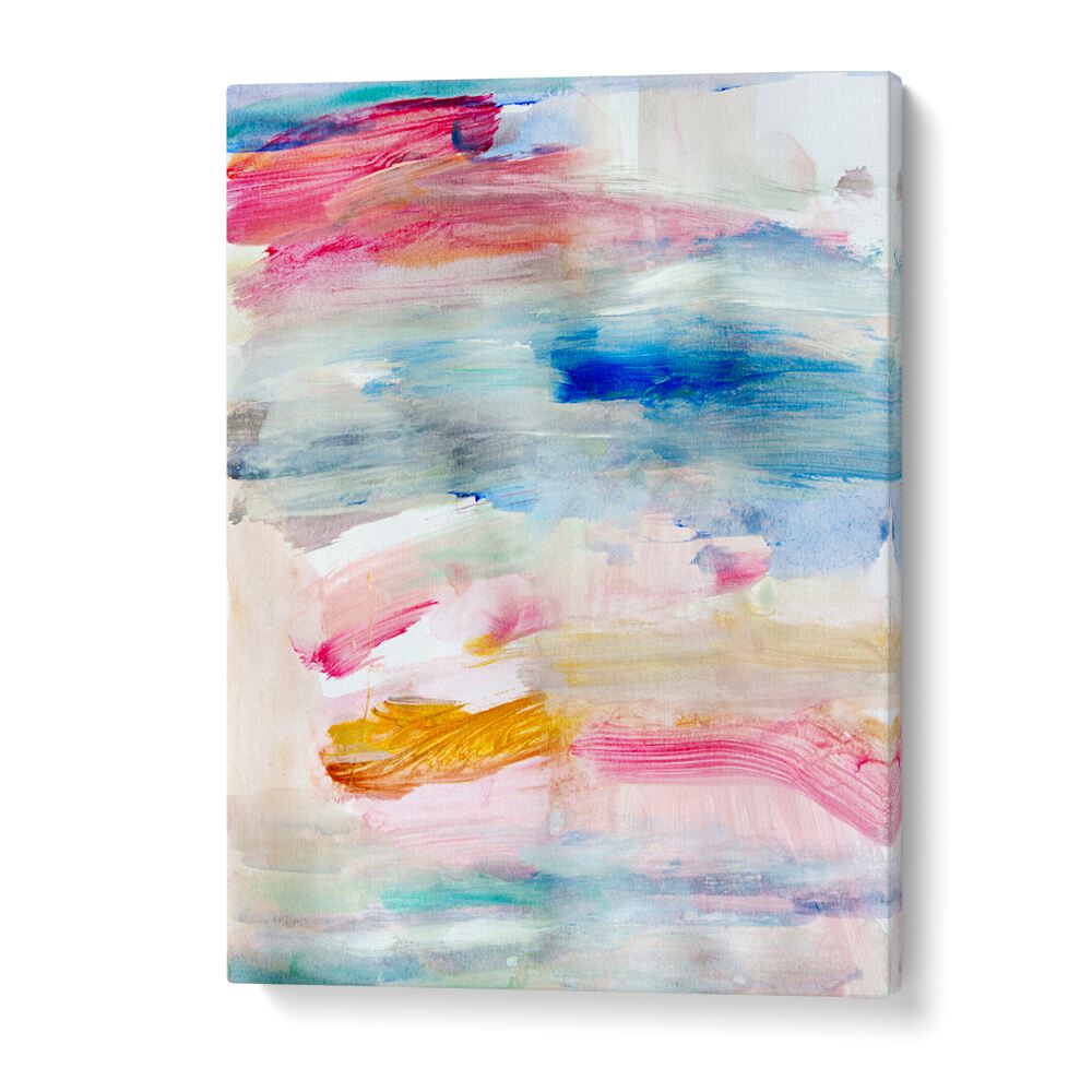 Vibrant colors blend in THE VIEW FROM UP HERE, ABSTRACT PAINTINGS, perfect for modern decor.