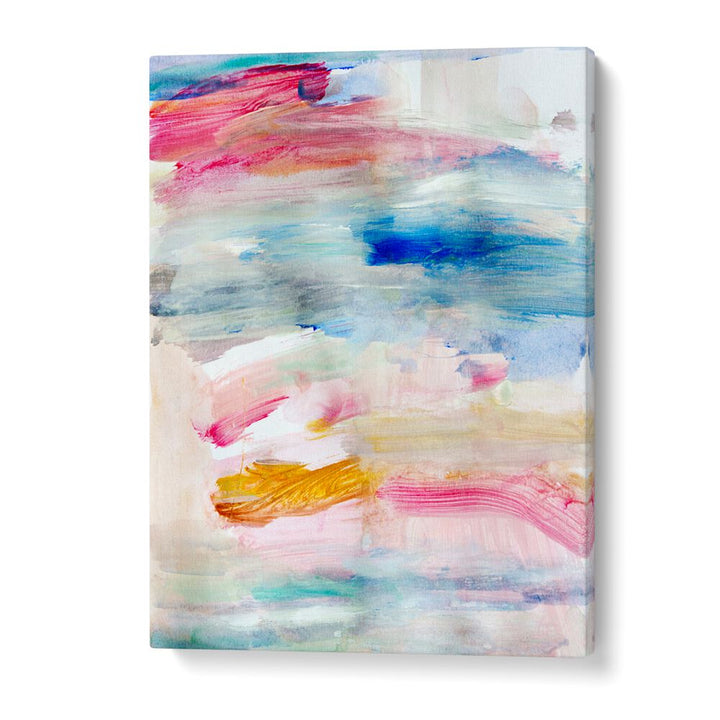 Vibrant colors blend in THE VIEW FROM UP HERE, ABSTRACT PAINTINGS, perfect for modern decor.