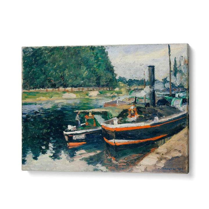 BARGES AT PONTOISE (1876)  , VINTAGE PAINTINGS