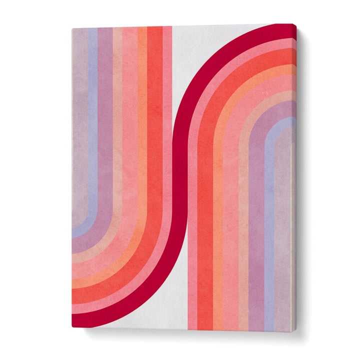 Colorful CURVED LINES, GEOMETRIC ART PRINTS create a vibrant focal point, enhancing any space with dynamic energy.