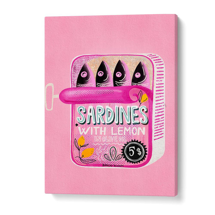 SARDINES TIN CAN PINK BY BAROO BLOOM , WALL ART PRINTS