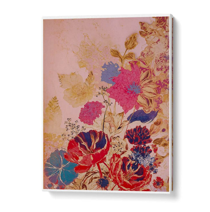 VINTAGE FLOWERS II , FLORAL FLOWER PAINTINGS