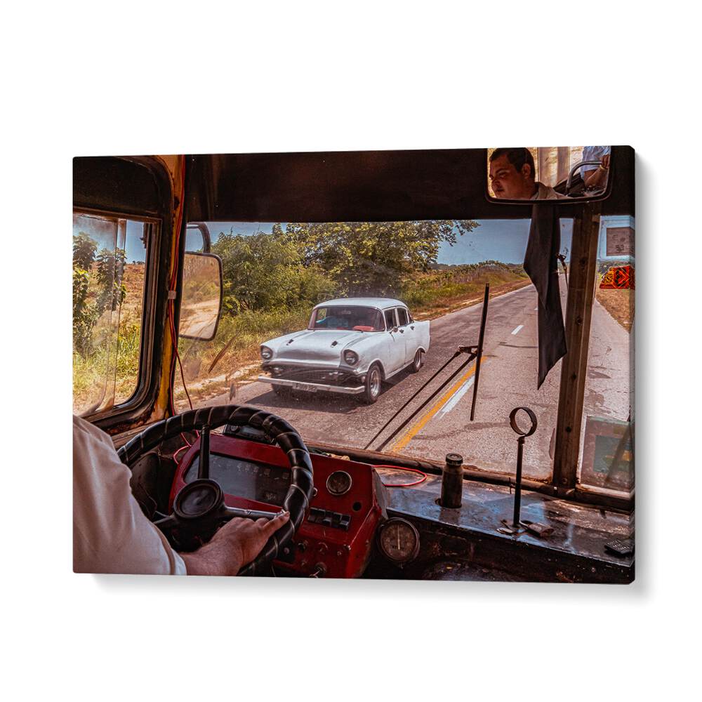 ABSTRACT painting - TRAVELLING IN OLD BUS by Asianmonk