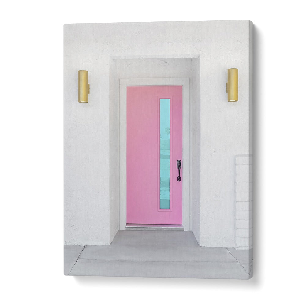 surreal painting - PINK DOOR WITH A BLUE WINDOW by Asianmonk