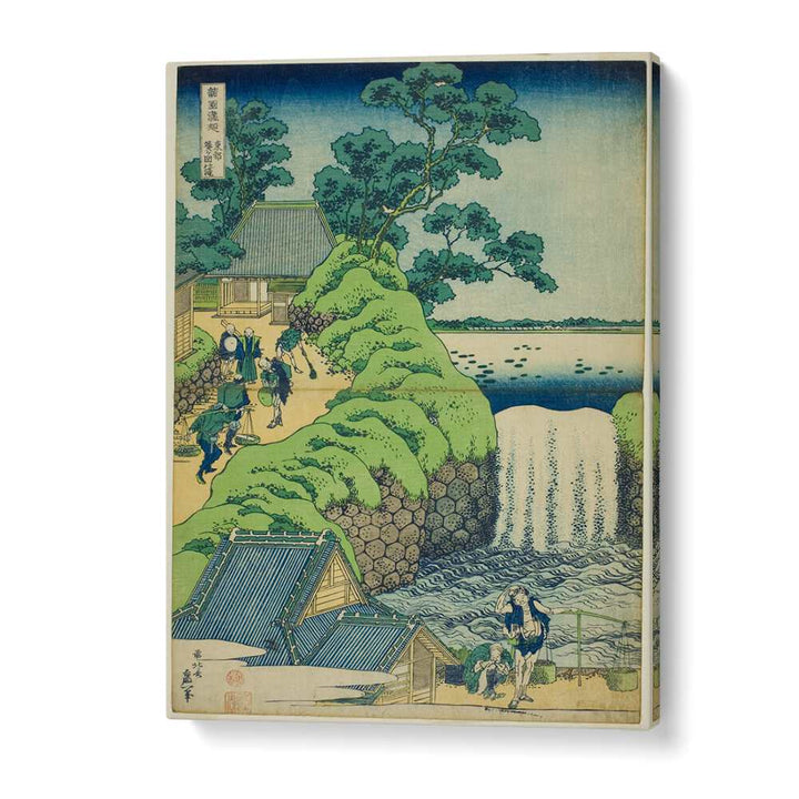 AOIGAOKA FALLS IN THE EASTERN CAPITAL  BY KATSUSHIKA HOKUSAI, JAPANESE PAINTINGS