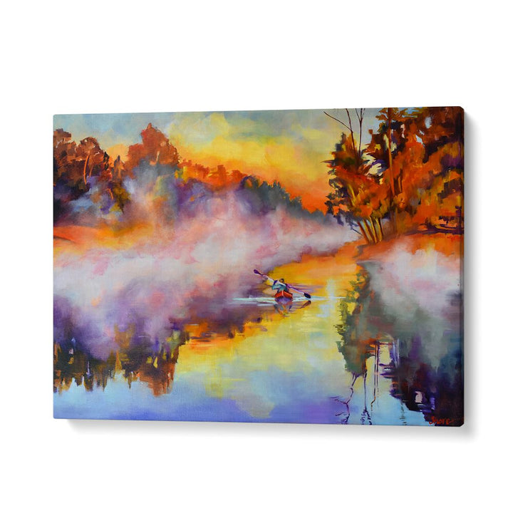 KAYAK IN THE MIST , LANDSCAPE PAINTINGS