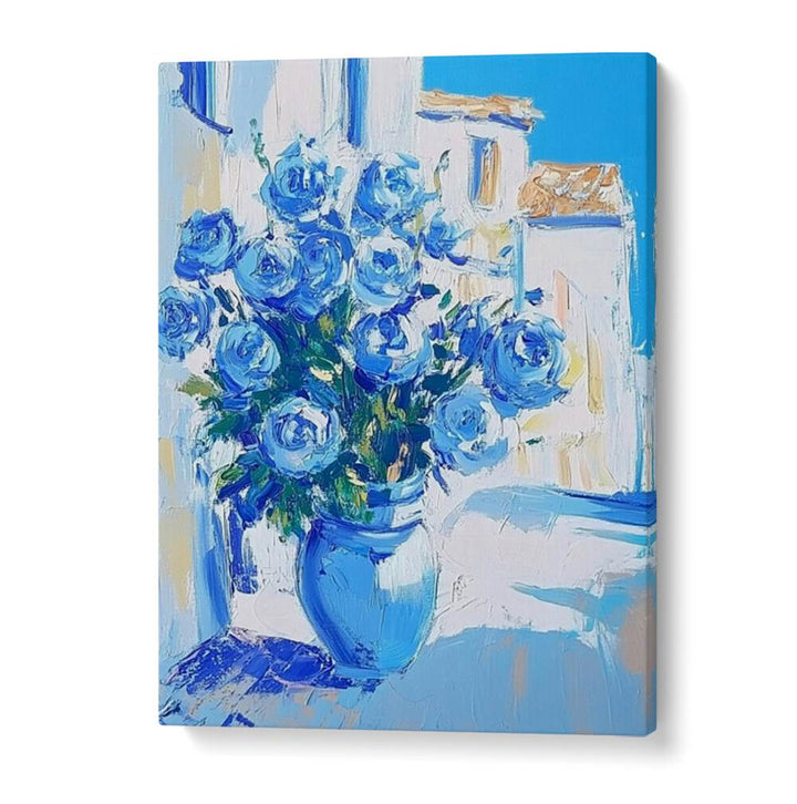 Bright and enchanting BLUE ROSES in a vibrant vase, perfect for elevating your floral collection.