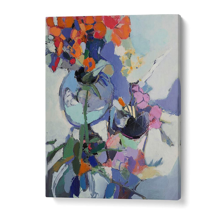 Vibrant ORANGE POPPIES, ABSTRACT PAINTINGS bring lively color to your home decor collection, enhancing any space.