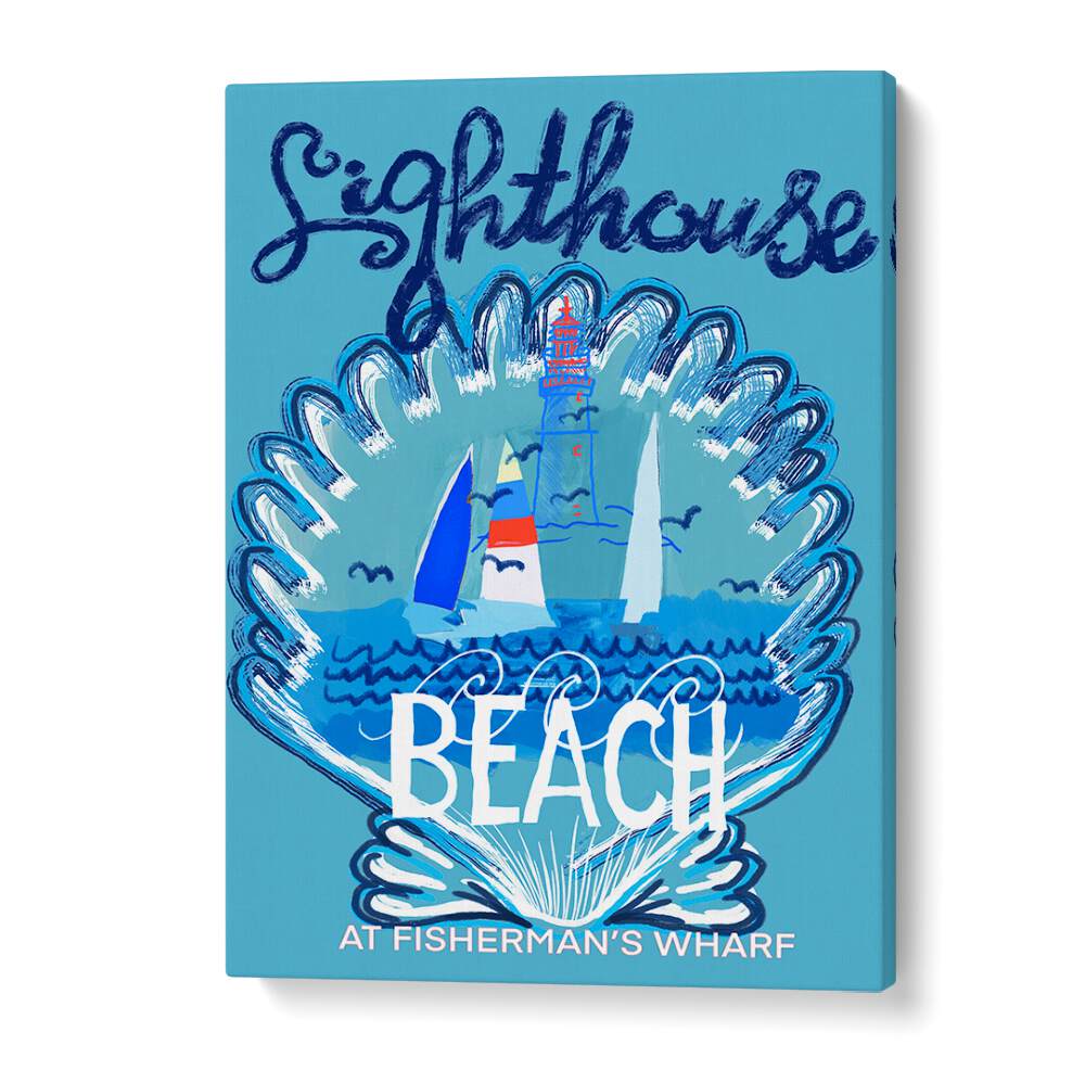 Vibrant LIGHTHOUSE II, BEACH PAINTINGS artwork brings coastal charm to your home decor for beach lovers.