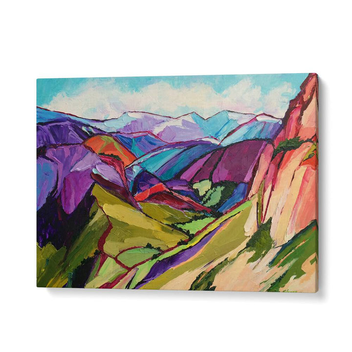 HIKING IN THE SWISS ALPS , LANDSCAPE PAINTINGS